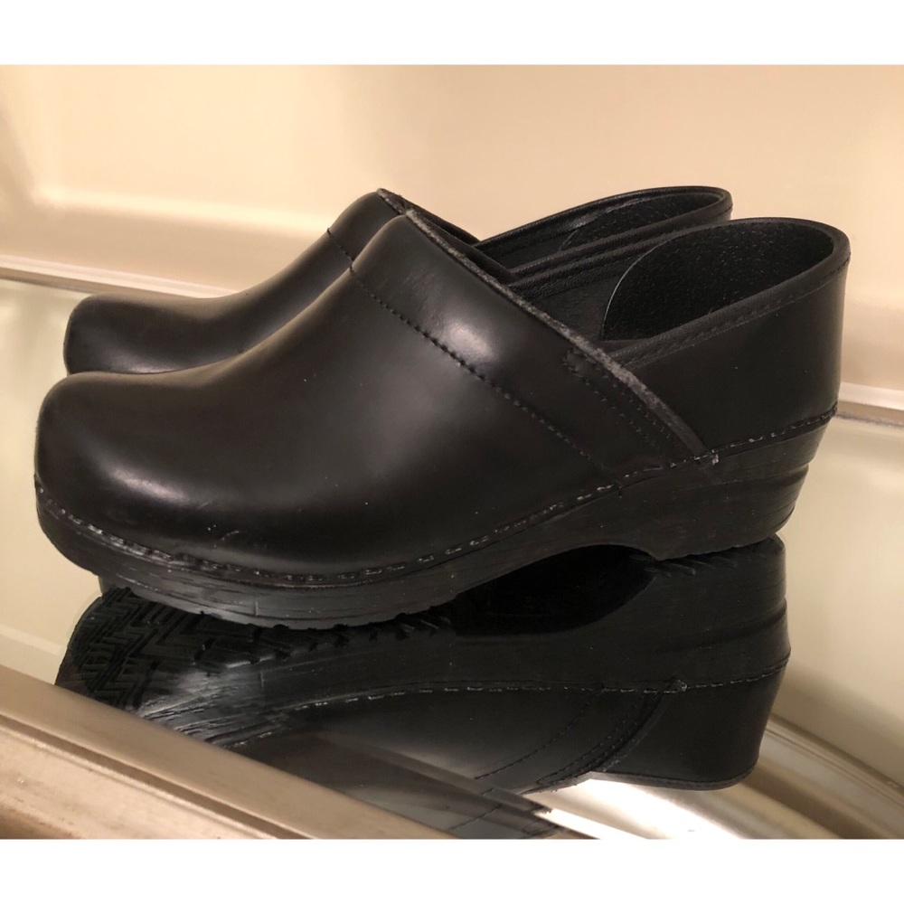 Black Dansko Leather Clogs